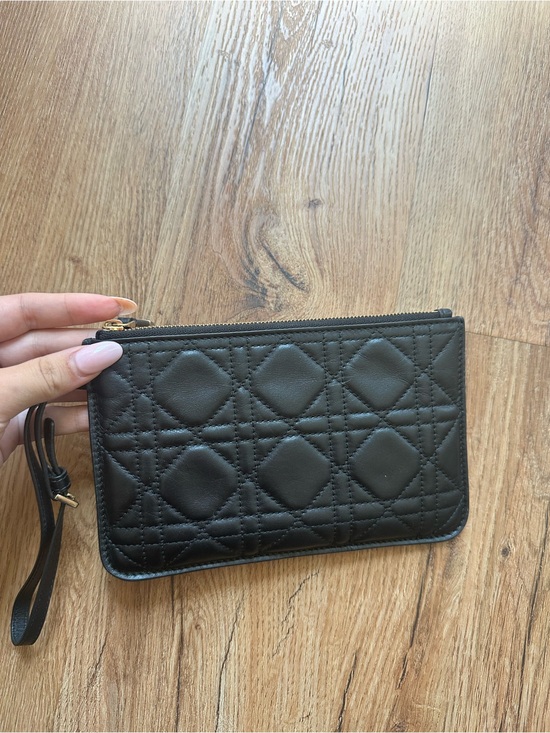 Dior Handbags - Dior Quilted Black Leather Wristlet Clutch
